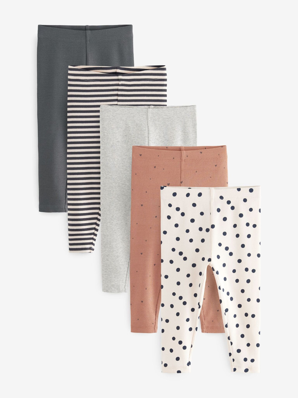 Легинсы для девочки Next D57-188, 5 шт., Бежевый, Серый, Розовый