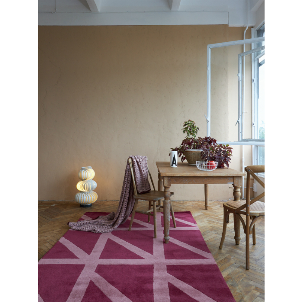 Ковер шерстяной ручной работы geometric dance бордового цвета, 160х230 см