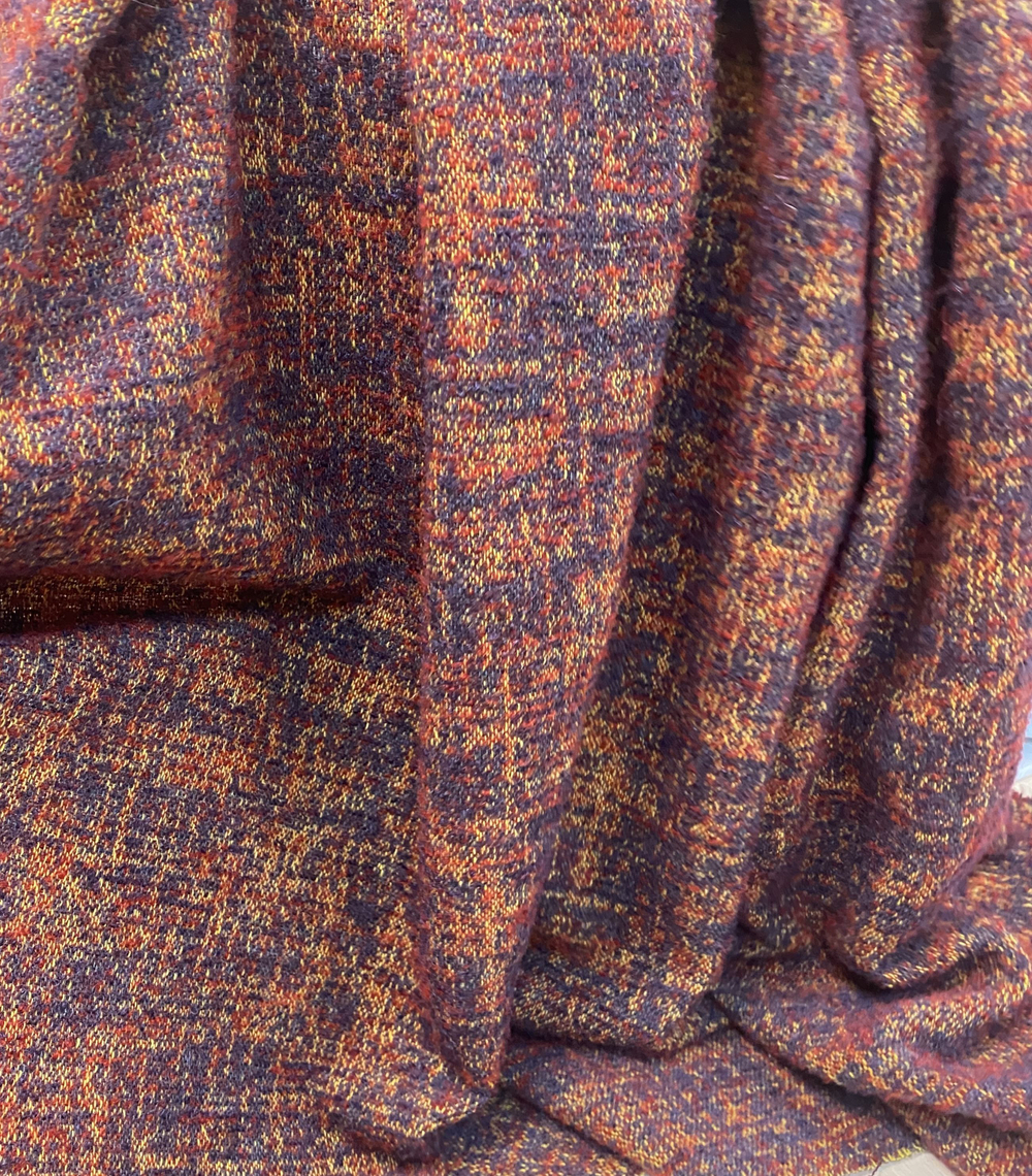 Ткань твидовая с узелковым переплетением (Италия) 80% шерсть 20% мохер ш-150см цена за 1м