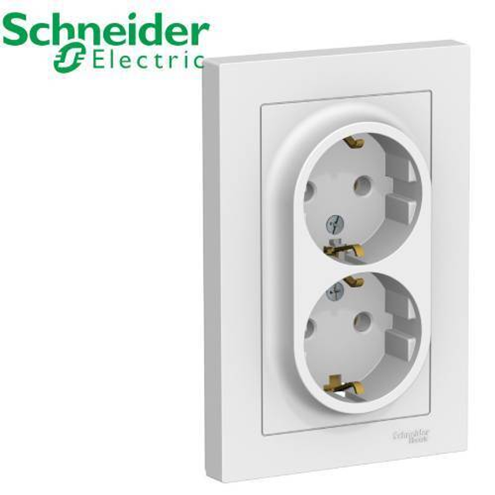 Розетка 2-я с/з (белый) AtlasDesign Schneider ATN000124