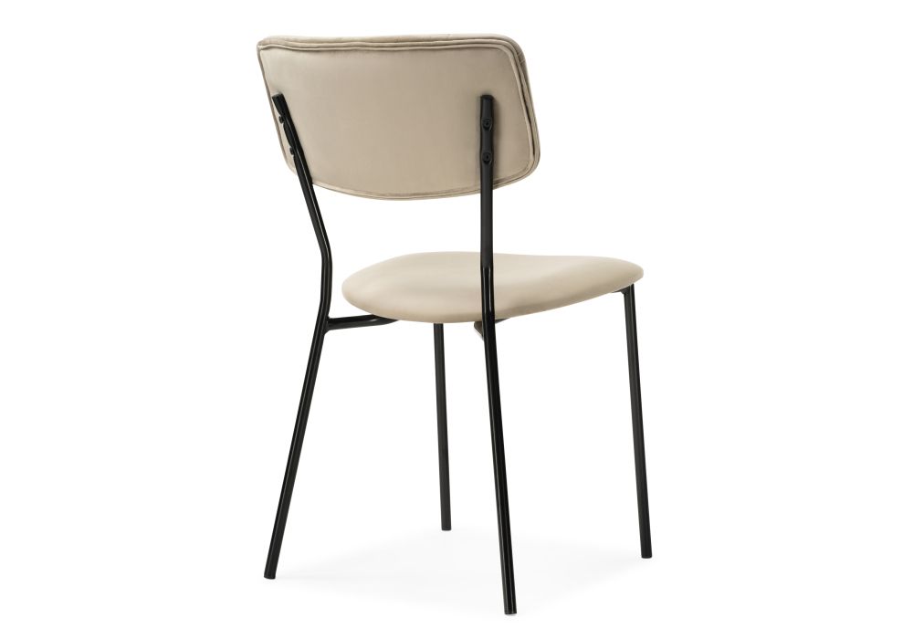 Стул на металлокаркасе Фиер серо-бежевый / черный глянец
