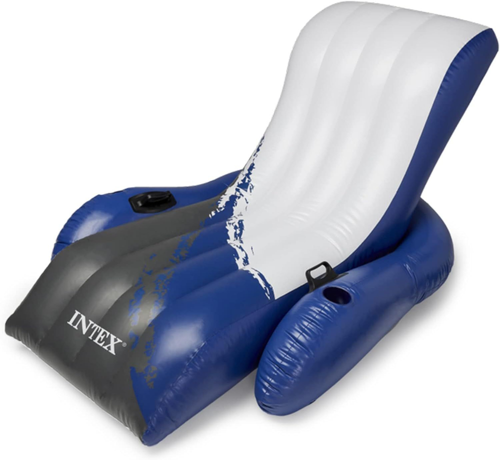 Матрас-кресло для плавания Intex 58868 Lounge 180х135 см / Надувной шезлонг Интекс с подлокотниками и спинкой для бассейна и моря