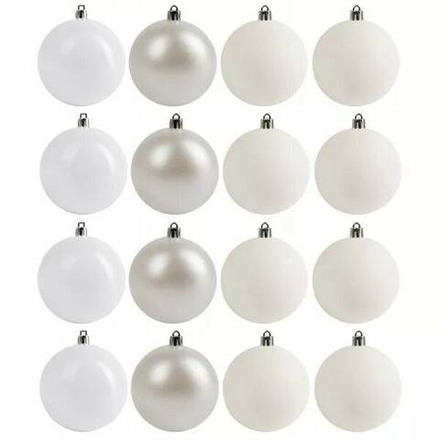 Набор шаров 16шт 8см жемчужный+белый SYQA-012278