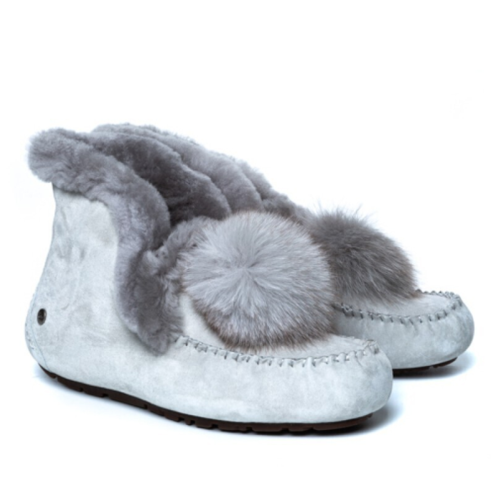 Мокасины Alena Pom Pom Grey