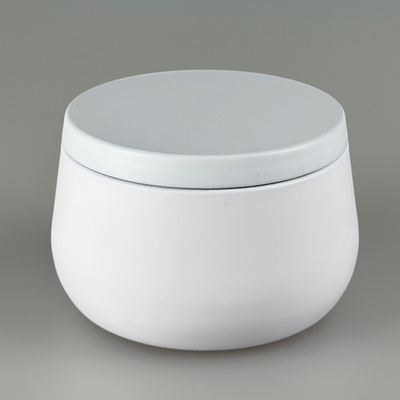 Набор из 10 белых металлических подсвечников 250 мл с крышкой