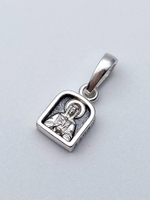 Образок из серебра/Частичное чернение/С подвижным ухом/Матрона