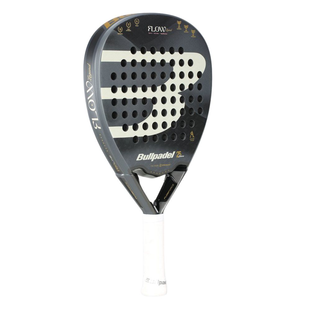 Ракетка для падела BULLPADEL Flow Legend, 494405, для профессионалов, стекловолокно,черно-белый