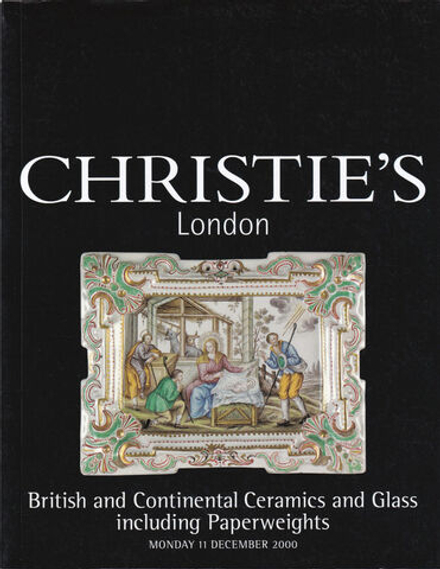 Каталог аукциона Christie's, Лондон, Керамика и стекло Британии и континентальной Европы, включая пресс-папье от 11 декабря 2000 года