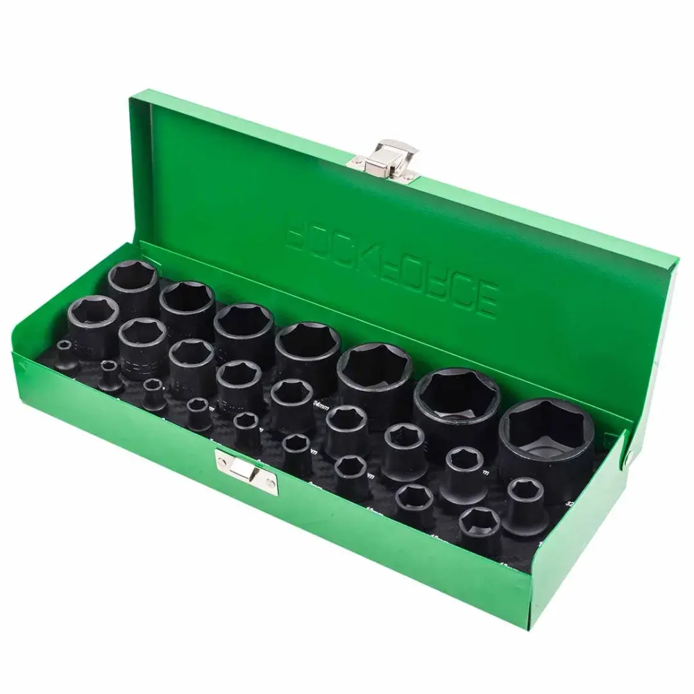 Головки ударные, набор 25пр. 1/4'', 1/2''(6гр.) RockForce RF-50121K