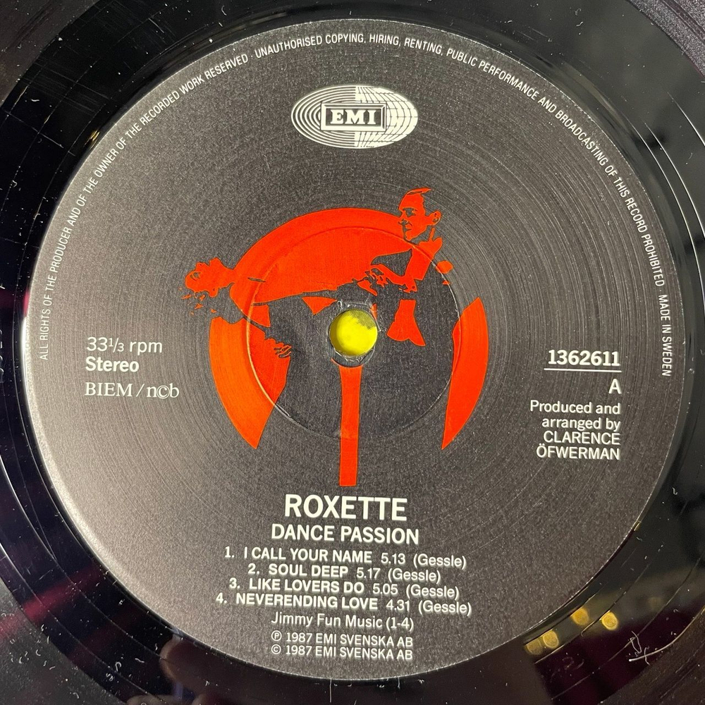 Винтажная виниловая пластинка LP Roxette Dance Passion The Remix Album (Швеция 1987)
