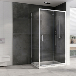 Душевой уголок Abber Schwarzer Diamant 130x100 AG301305-S1005 профиль Хром стекло прозрачное