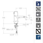 Смеситель для биде TZAR 340301NC никель