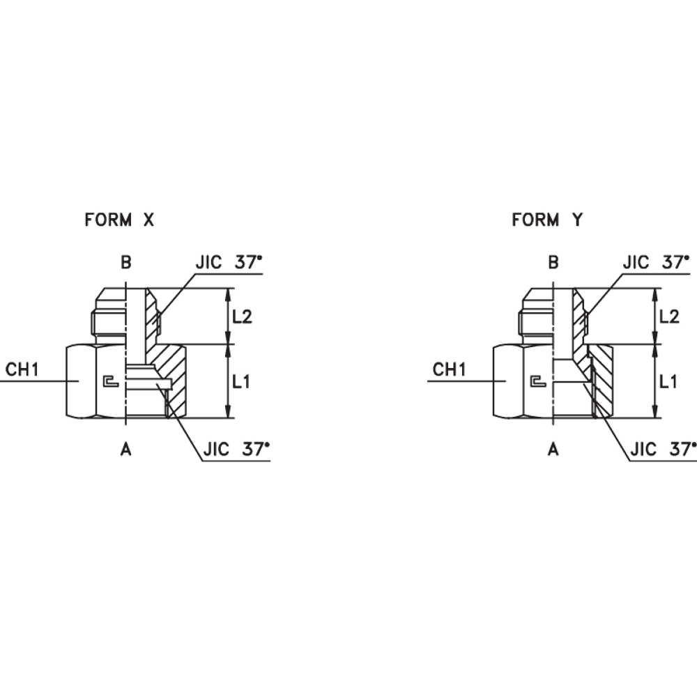 Соединение PS JIC 3/4 JIC7/16