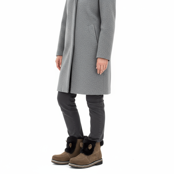 Унты-ботиночки женские из замши и норки