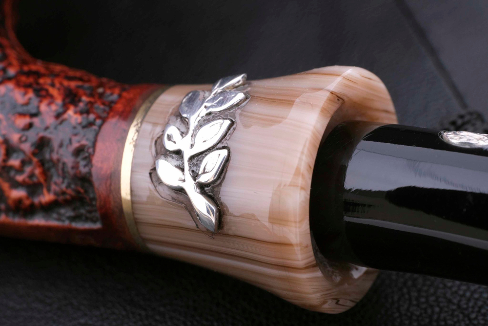 Курительная трубка Mastro De Paja Oliva c двумя мундштуками M081-1