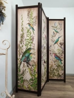 Ширма из массива дерева "Птички" 180см