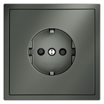 Розетка встраиваемая VOLTUM S70 с заземлением и защитными шторками, 16А, (титан)