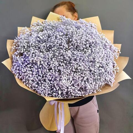 Букет-гигант из сиреневой гипсофилы