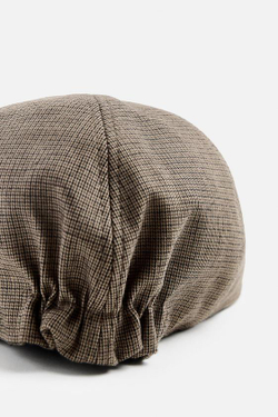 ZARA КЕПКА ИЗ ФЛАНЕЛИ С УЗОРОМ «ГУСИНАЯ ЛАПКА», РАЗНОЦВЕТНЫЙ