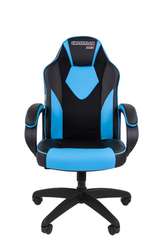 Офисное кресло Chairman   game 17 Россия экопремиум черный/голубой