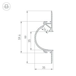 Профиль ARH-CEIL-REFLECT-2000 WHITE (Arlight, Алюминий) 034982
