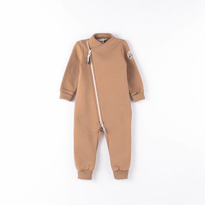 Warm diagonal jumpsuit with flap - Desert Sand