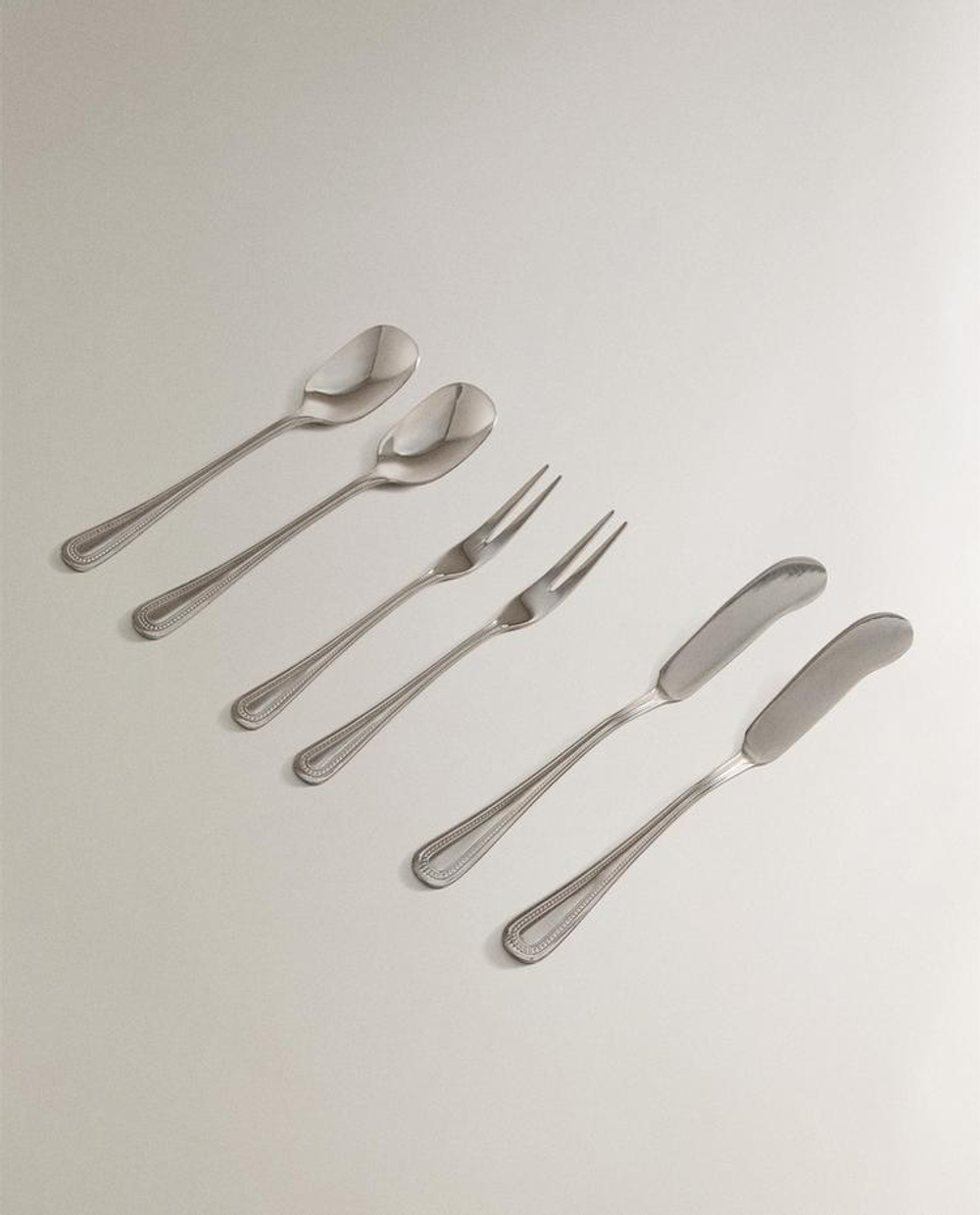 ZARA HOME НАБОР СТОЛОВЫХ ПРИБОРОВ ИЗ НЕРЖАВЕЮЩЕЙ СТАЛИ (6 ШТ.), СТАЛЬНОЙ СЕРЫЙ