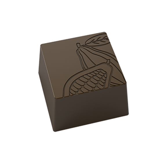 996 | Форма для шоколадных конфет "Квадрат с какао бобом" (275*175 мм)