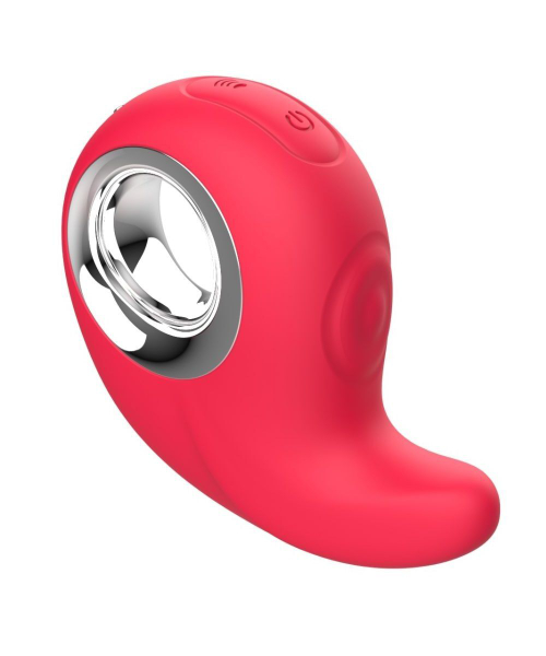 Красный клиторальный массажер с функцией постукивания