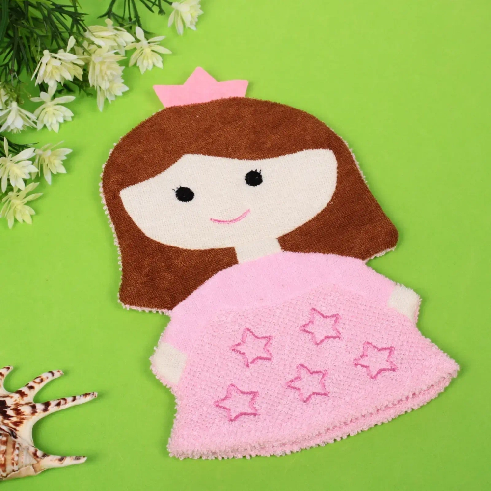 Мочалка-варежка для тела детская «Water Magic - Принцесса Линда», цвет розовый, 15*22 см (ZIP пакет)