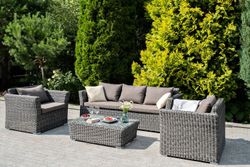 "Капучино" лаунж-зона из искусственного ротанга, цвет графит