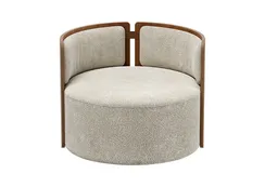 Кресло крутящееся Lagom 800 (молочный букле, орех)