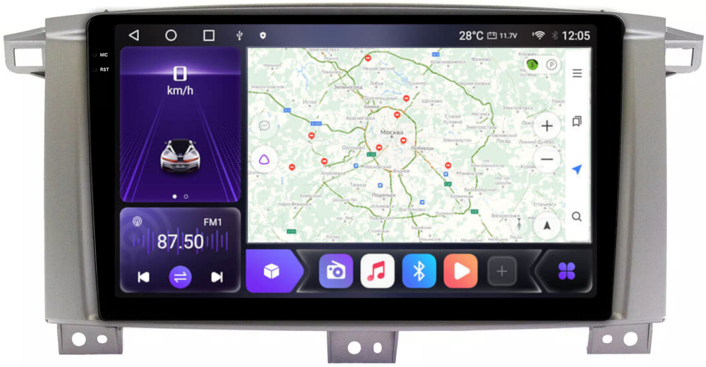 Магнитола для Toyota Land Cruiser 105 1998-2007 - Carmedia OL-9681 QLed+2K, Android 12, TS10,  CarPlay, 4G SIM-слот