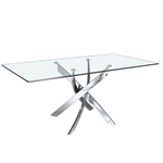 Стол обеденный прямоугольный Angel Cerda F2133 /1061 стекло 150x95 с ножками из нержавеющей стали