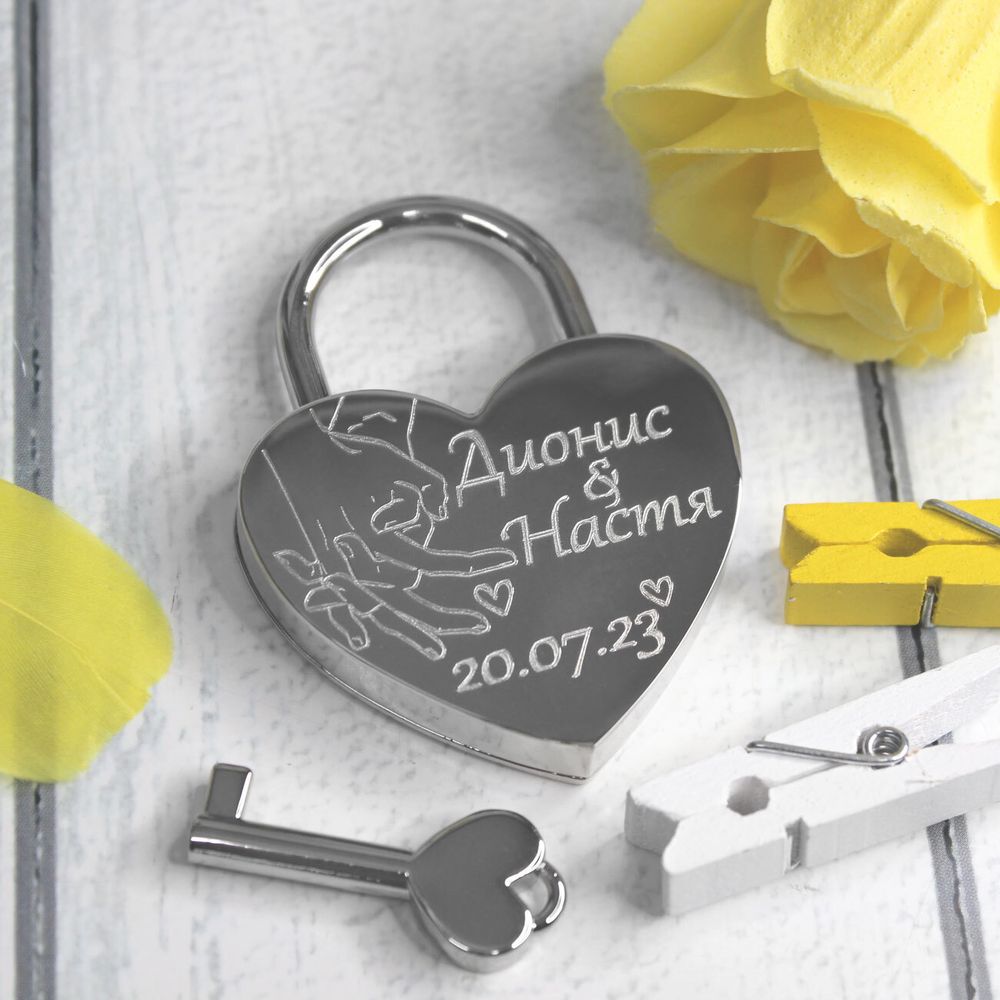Замочек на свадьбу с гравировкой на заказ