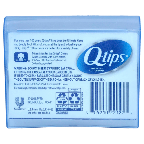 Q-tips, Бумажные палочки, ватные палочки, 30 тампонов