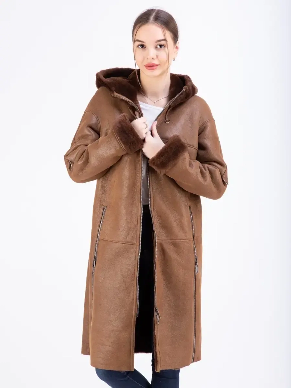 дубленка женская натуральная длинная зима Турция