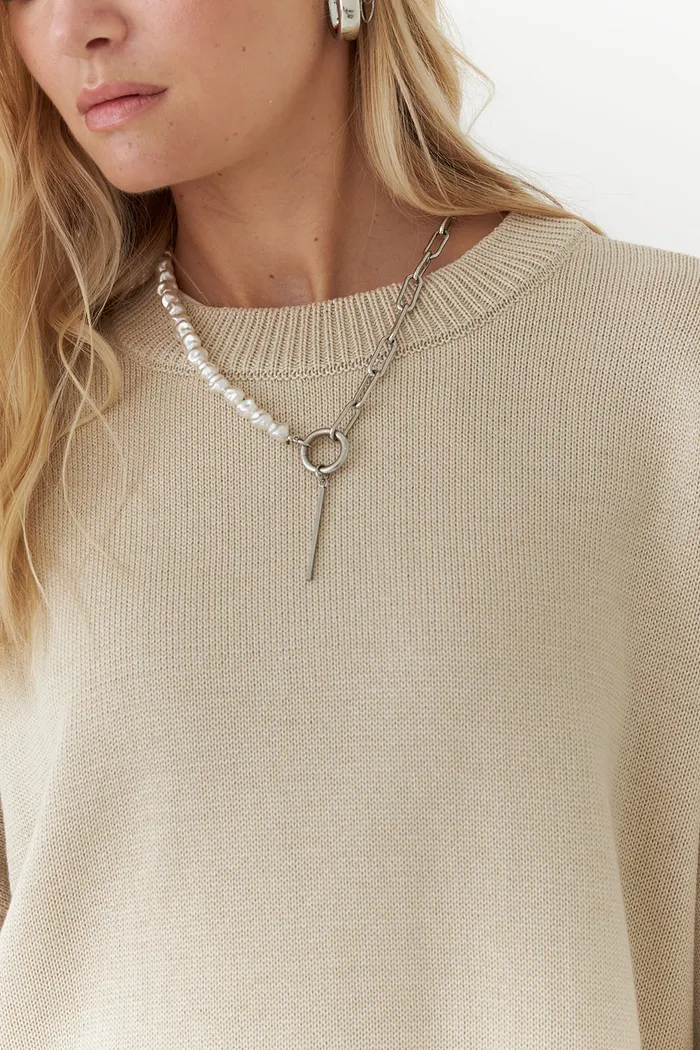 Джемпер с хлопком цвета беж