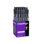 Ручка шариковая автоматическая Berlingo "DoubleBlack" синяя, 0,7мм