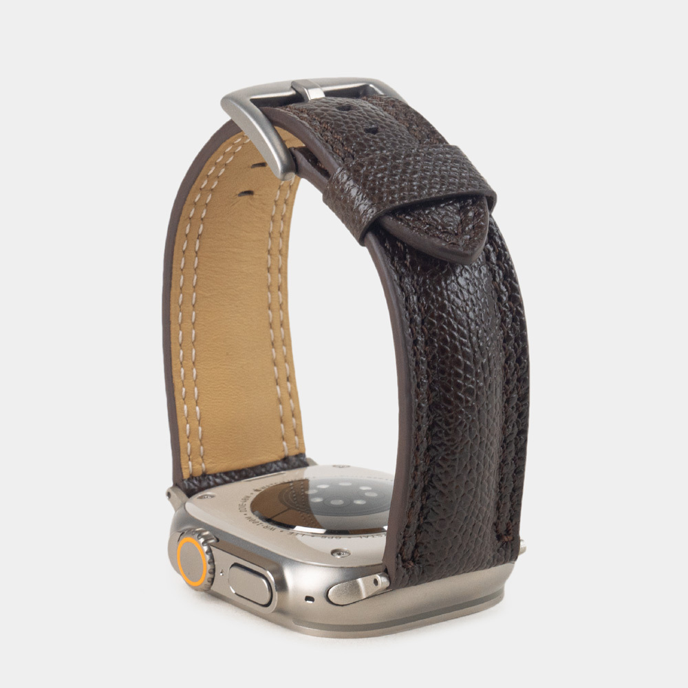 Ремешок для Apple Watch Ultra 49mm из кожи сафьяно, коричневого цвета