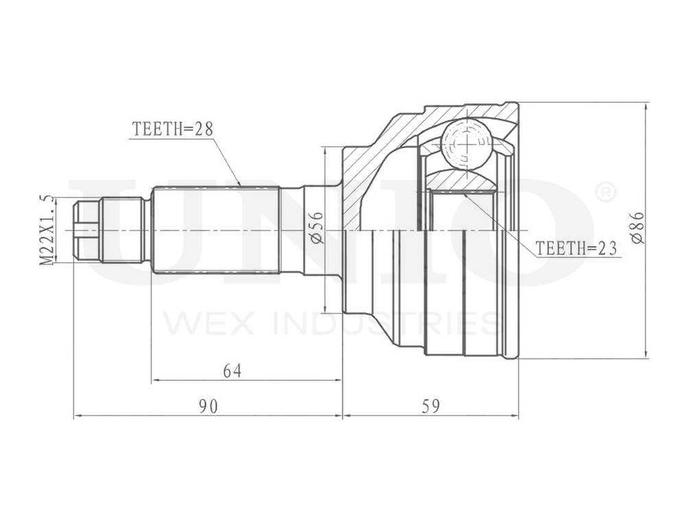 ШРУС внешний UNIO CVJ-20172