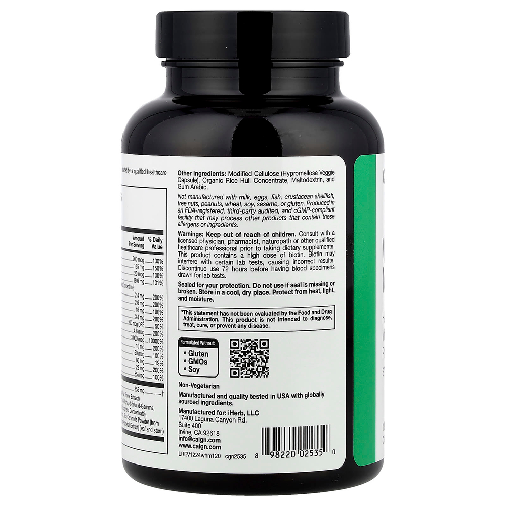 California Gold Nutrition, Beauty, женские мультивитамины для волос, 120 растительных капсул