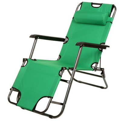 Шезлонг пляжный металл, 153х60х80 см, 100 кг, 2 положения спинки, зеленый, Green Days, YTBC051-18-6030