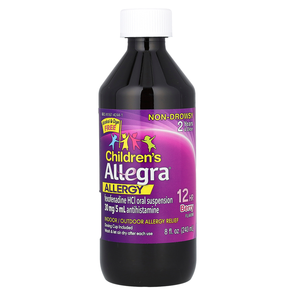 Allegra, жидкое средство от аллергии для детей от 2 лет, ягодный вкус, 240 мл (8 жидк. унций)