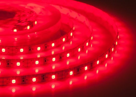 Лента светодиодная герметичная ELF Гермес (в силиконе), 300SMD (2835), 12В, IP65, 5 м, красная