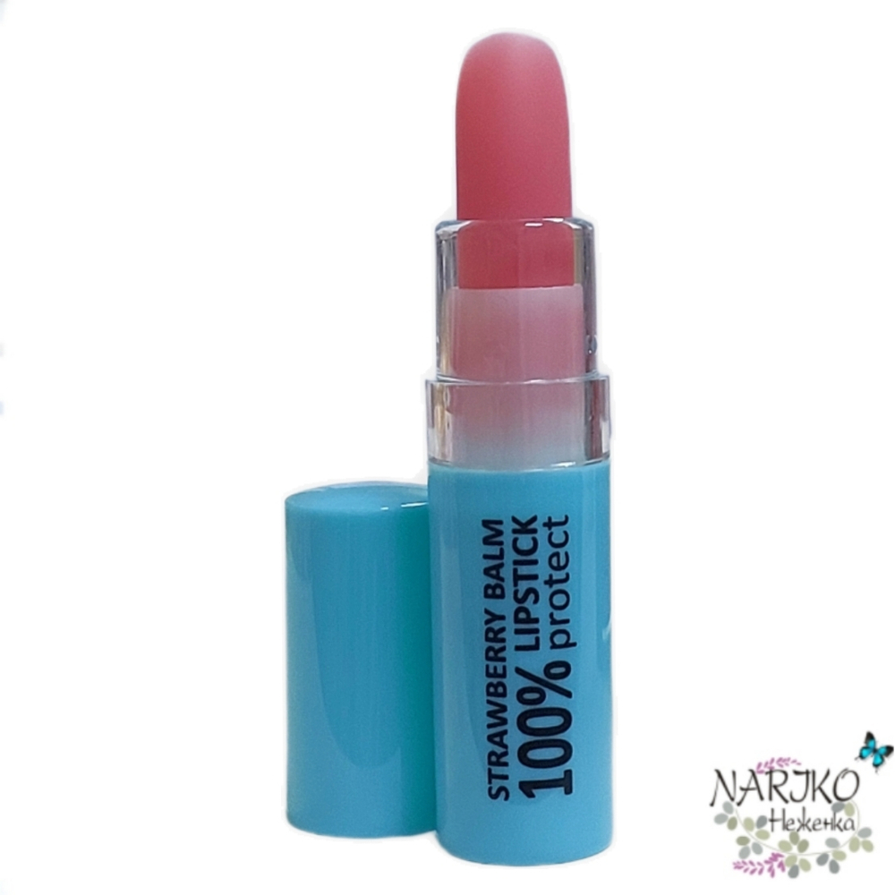 Бальзам для губ защитный FUNNY ORGANIX STRAWBERRY 100% Protect, 3,5 гр.
