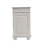 Тумба Лена однодверная из сосны, с ящиком (нижняя часть буфета Лена), белый воск