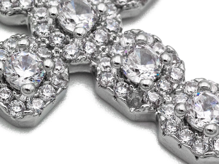 Подвеска Крест 25мм, со стразами (уценка)