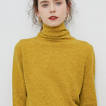 Бесшовный тонкий свитер (горчично-жёлтый)