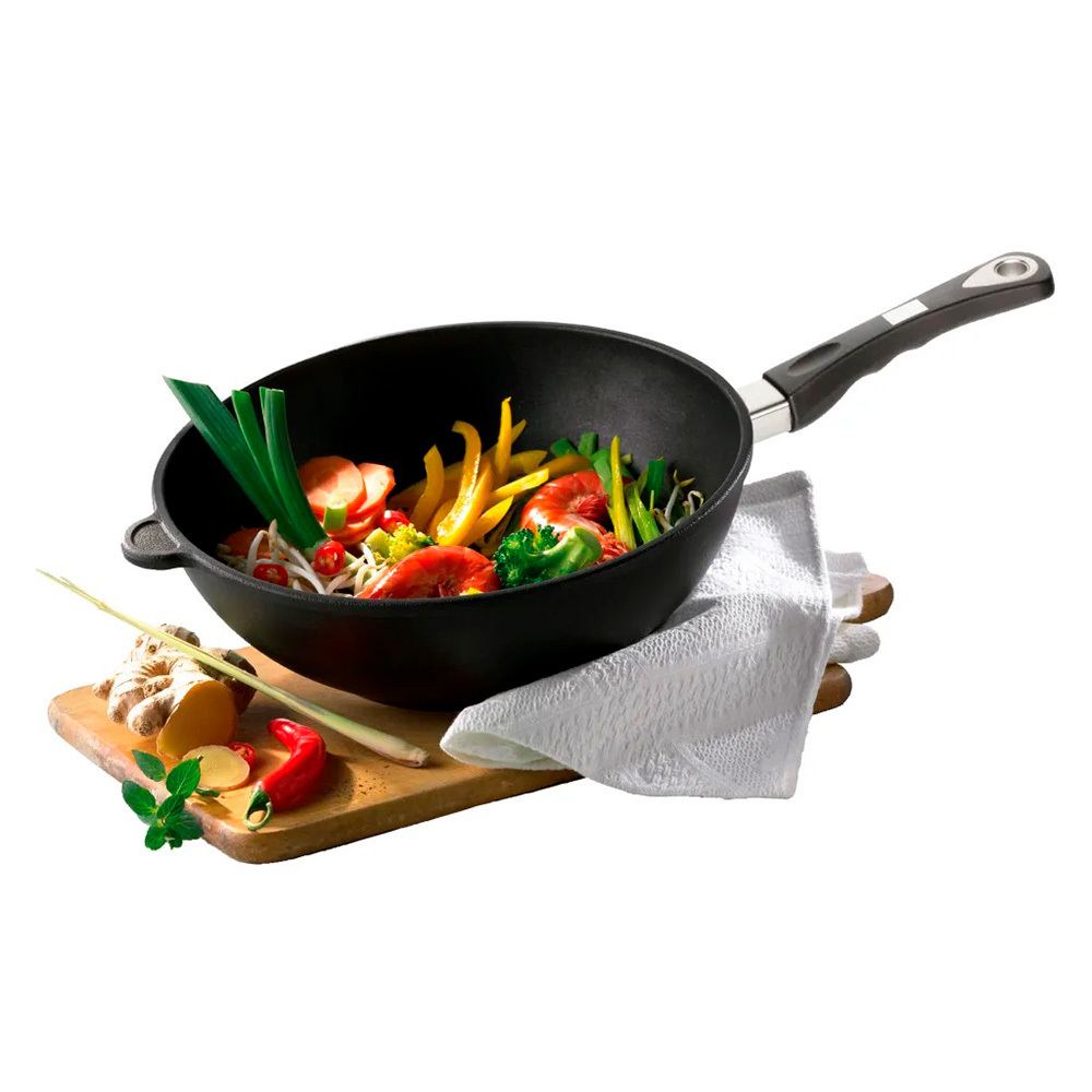 Сковорода вок 26см AMT Gastroguss Frying Pans Fix диз